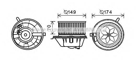 PRASCO VW8342 Электродвигатель, вентиляция салона