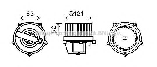 PRASCO VW8345 Электродвигатель, вентиляция салона