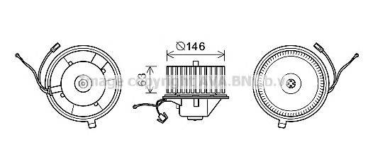 PRASCO VW8349 Электродвигатель, вентиляция салона