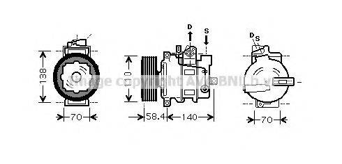 PRASCO VWK265 Компрессор, кондиционер