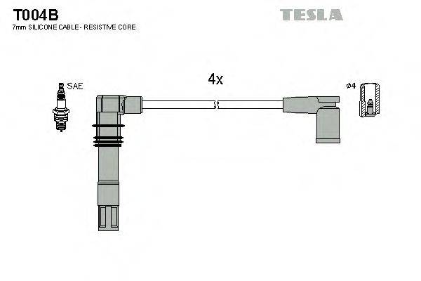 TESLA T004B Комплект проводов зажигания