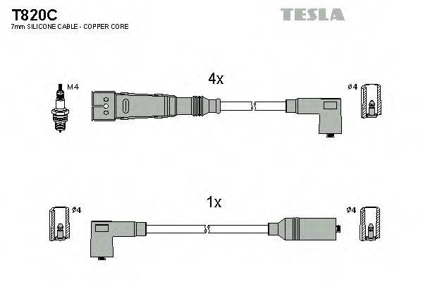 TESLA T820C Комплект проводов зажигания