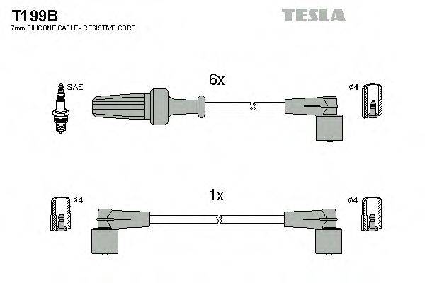 TESLA T199B Комплект проводов зажигания