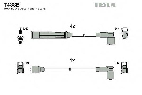 TESLA T488B Комплект проводов зажигания