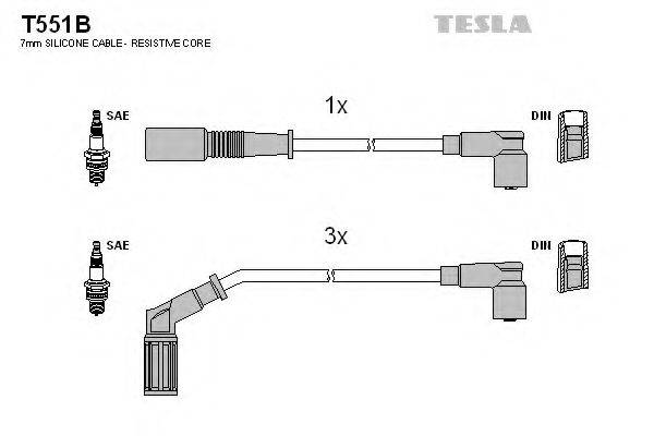 TESLA T551B Комплект проводов зажигания