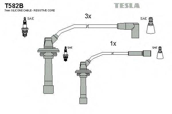 TESLA T582B Комплект проводов зажигания