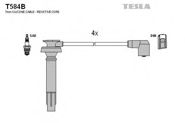 TESLA T584B Комплект проводов зажигания