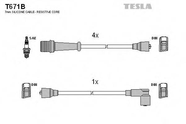 TESLA T671B Комплект проводов зажигания