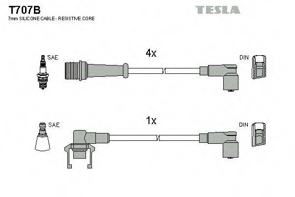 TESLA T707B Комплект проводов зажигания