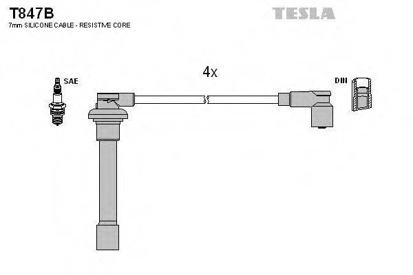 TESLA T847B Комплект проводов зажигания