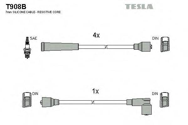 TESLA T908B Комплект проводов зажигания