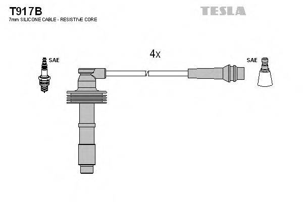 TESLA T917B Комплект проводов зажигания