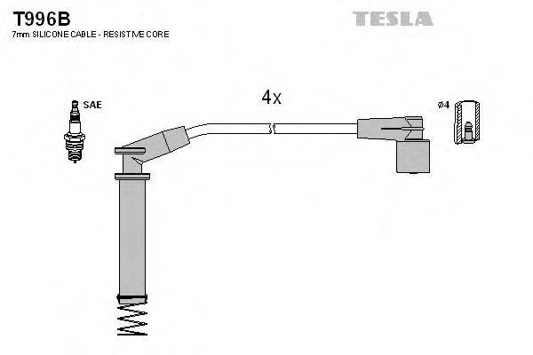 TESLA T996B Комплект проводов зажигания
