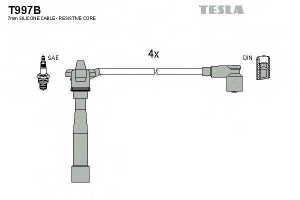 TESLA T997B Комплект проводов зажигания