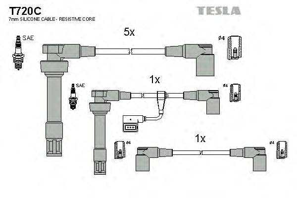TESLA T720C Комплект проводов зажигания