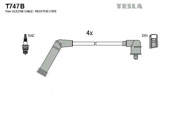 TESLA T747B Комплект проводов зажигания