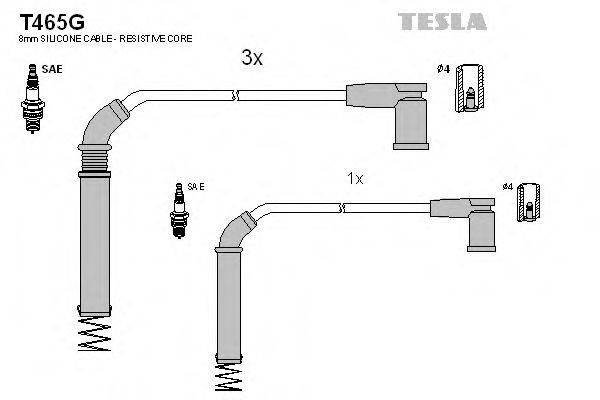 TESLA T465G Комплект проводов зажигания