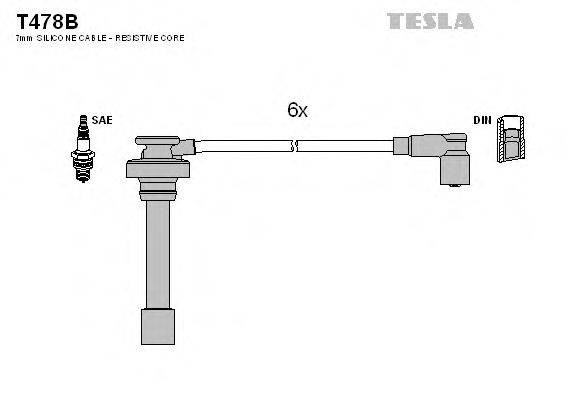 TESLA T478B Комплект проводов зажигания