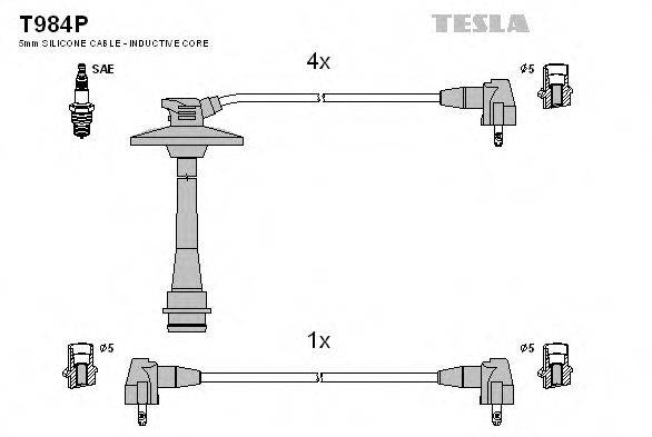 TESLA T984P Комплект проводов зажигания