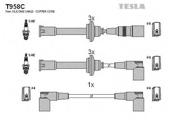 TESLA T958C Комплект проводов зажигания