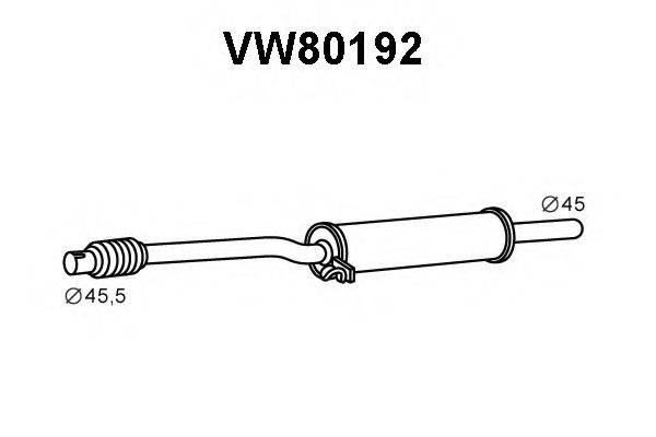 VENEPORTE VW80192 Средний глушитель выхлопных газов