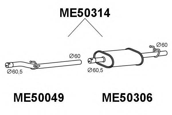 VENEPORTE ME50314 Глушитель выхлопных газов конечный