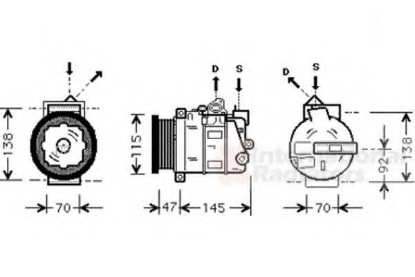 VAN WEZEL 3000K390 Компрессор, кондиционер