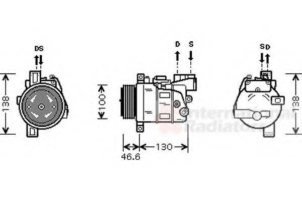 VAN WEZEL 0600K319 Компрессор, кондиционер