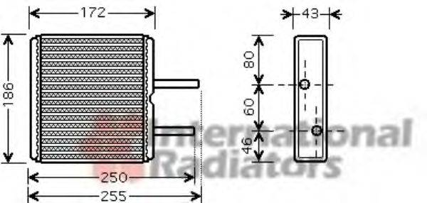 VAN WEZEL 52006080 Теплообменник, отопление салона