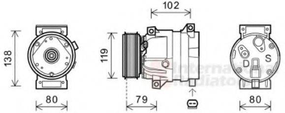 VAN WEZEL 4300K474 Компрессор, кондиционер