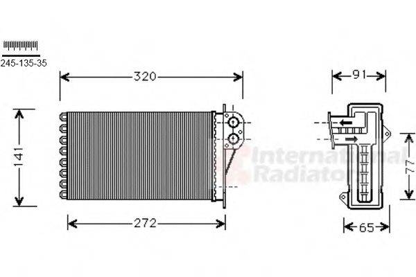 VAN WEZEL 40006356 Теплообменник, отопление салона