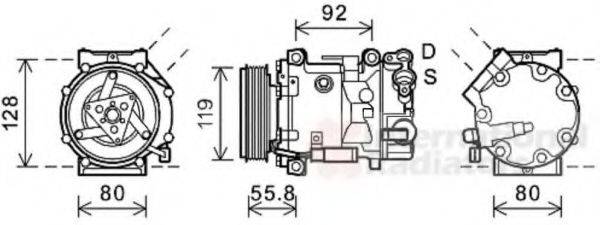 VAN WEZEL 0900K282 Компрессор, кондиционер