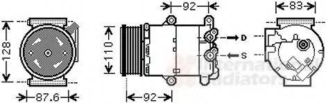 VAN WEZEL 1800K477 Компрессор, кондиционер