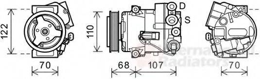 VAN WEZEL 3700K594 Компрессор, кондиционер