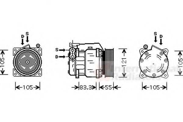 VAN WEZEL 0100K090 Компрессор, кондиционер