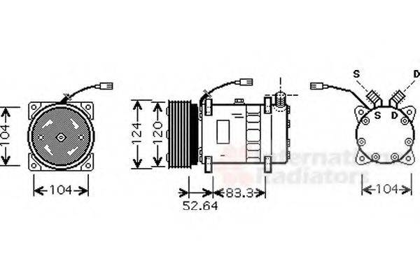 VAN WEZEL 0100K095 Компрессор, кондиционер