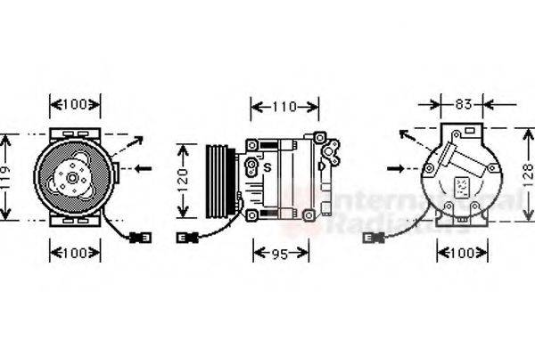 VAN WEZEL 1700K034 Компрессор, кондиционер