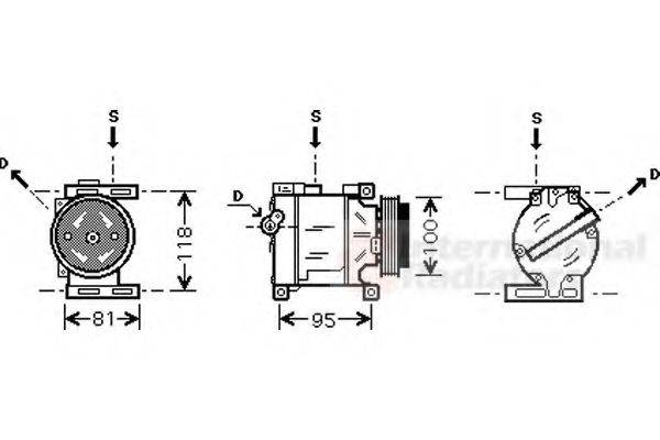 VAN WEZEL 1700K090 Компрессор, кондиционер