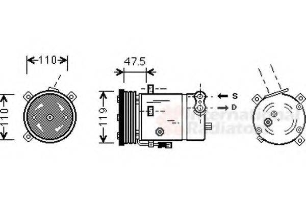 VAN WEZEL 3700K277 Компрессор, кондиционер