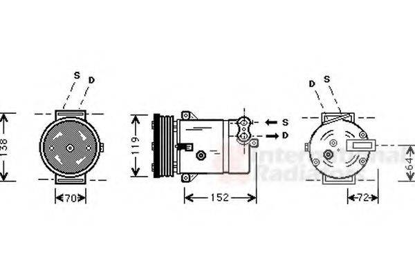 VAN WEZEL 3700K279 Компрессор, кондиционер