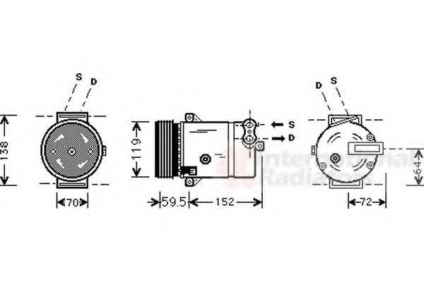 VAN WEZEL 3700K318 Компрессор, кондиционер