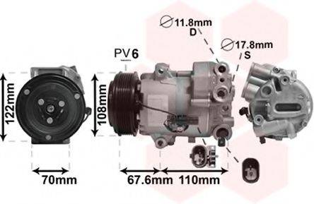 VAN WEZEL 3700K605 Компрессор, кондиционер