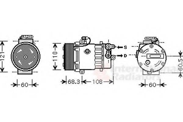 VAN WEZEL 3700K464 Компрессор, кондиционер