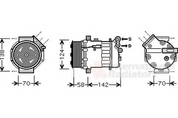 VAN WEZEL 3700K465 Компрессор, кондиционер