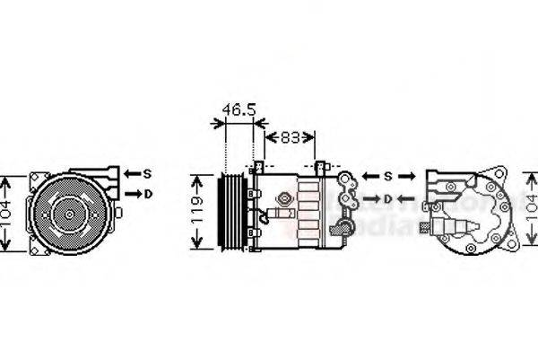 VAN WEZEL 4000K326 Компрессор, кондиционер