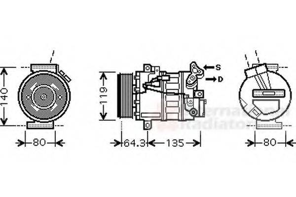 VAN WEZEL 4300K394 Компрессор, кондиционер