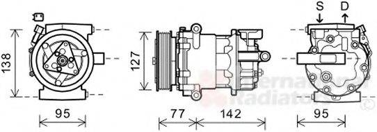 VAN WEZEL 1800K469 Компрессор, кондиционер