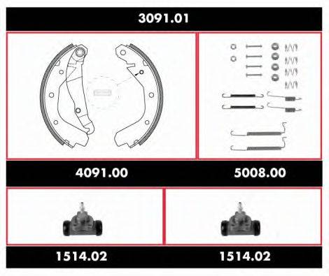 WOKING SPK309101 Комплект тормозов, барабанный тормозной механизм