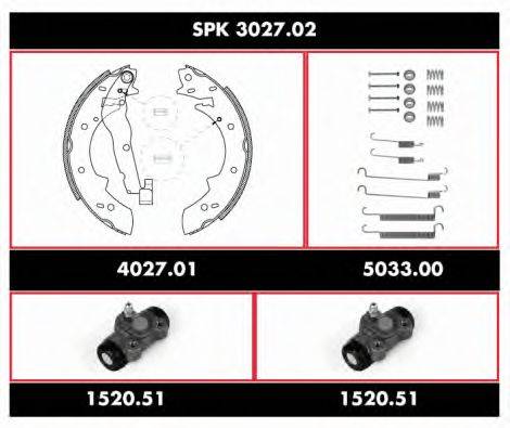 WOKING SPK302702 Комплект тормозов, барабанный тормозной механизм