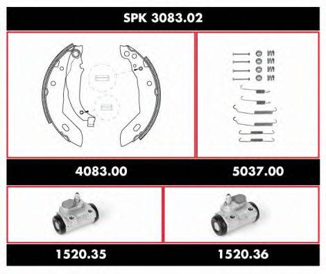WOKING SPK308302 Комплект тормозов, барабанный тормозной механизм